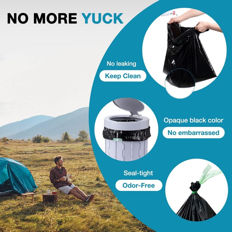 TRIPTIPS Portable Toilet Bags Drawstring Camping Toilet Bags Toilet Waste Bags Leak-Proof Toilet Liners, Trash Bags for Camping, Hiking, Traveling - Image 3